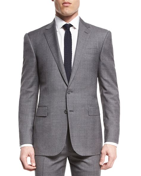 grey sharkskin suit.